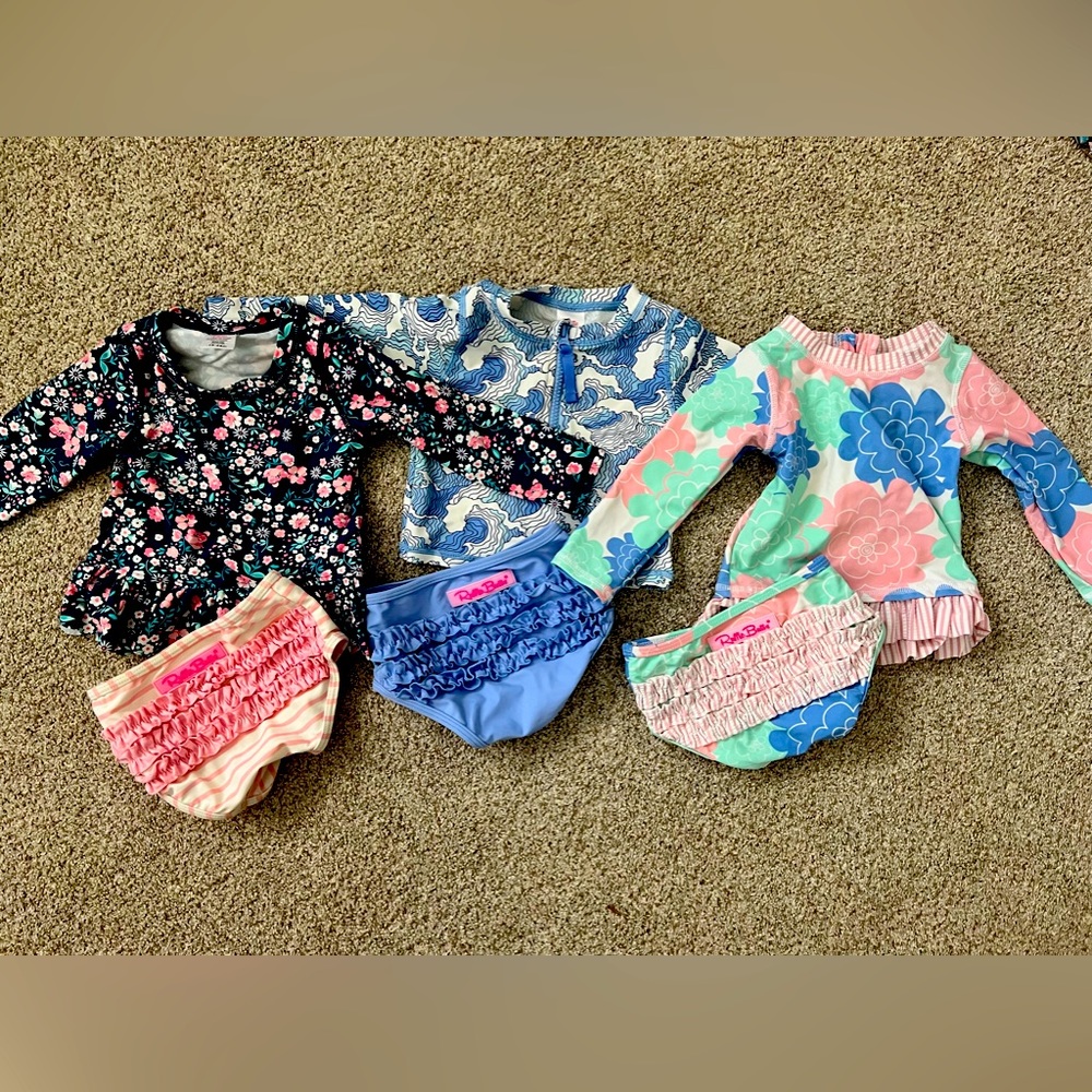 Ruffle butts girls bathing suits (3) VGUC